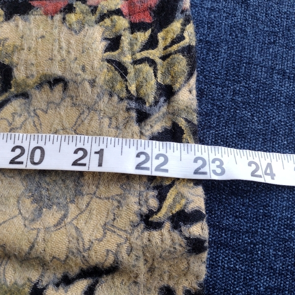 Citron Santa Monica Jacket Womens Large Floral Asian Button Front Black Artsy - Picture 8 of 8